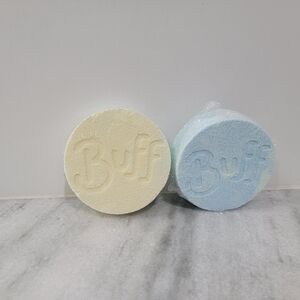 Buff Bath & Body Exfoliating Sponges - Cream and Blue